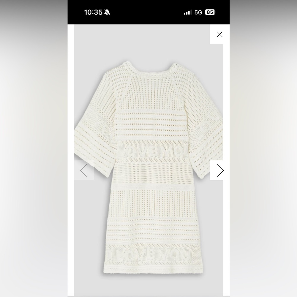 Stella McCartney crochet knit mini dress cream